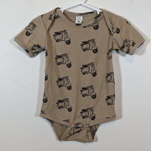 Kate Quinn Organic Cotton Bodysuit 18-24M Beige w/ Scooter Print